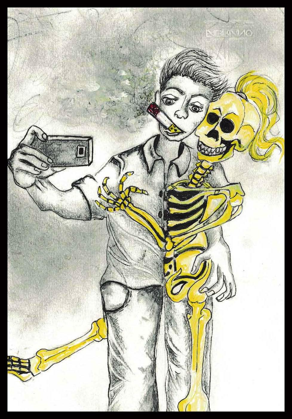 selfie con scheletro