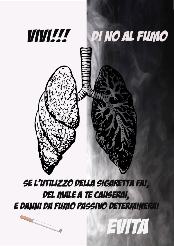 Campagna contro il fumo illustrata dagli alunni