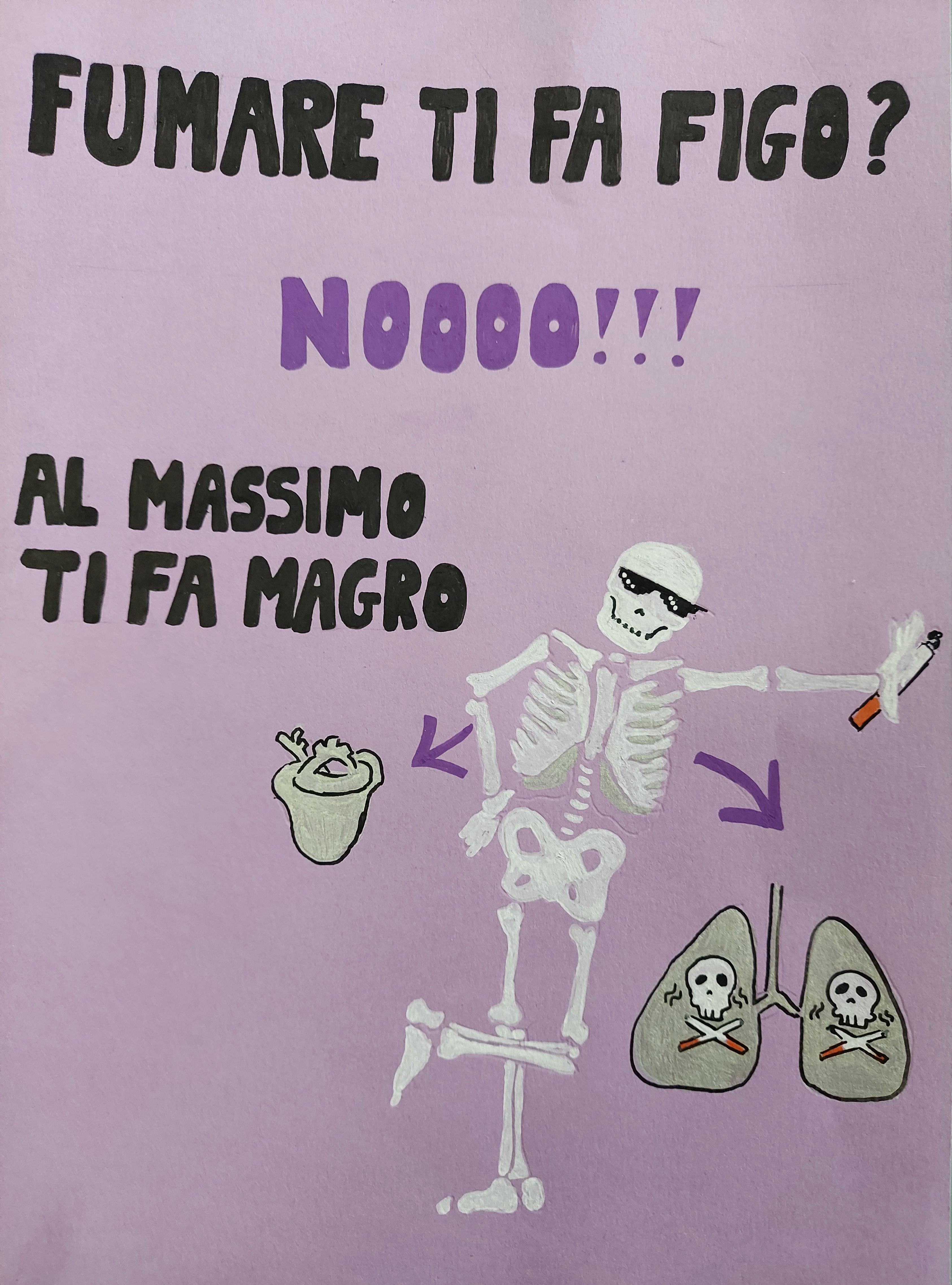 L'immagine rappresenta una locandina pubblicitaria per una campagna antifumo.